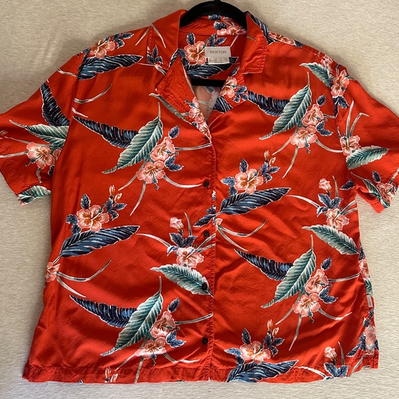 BRIXTON WOMEN BUNKER PARADISE WOVEN SHIRT SIZE: M BURNT RED - Picture 2 of 2